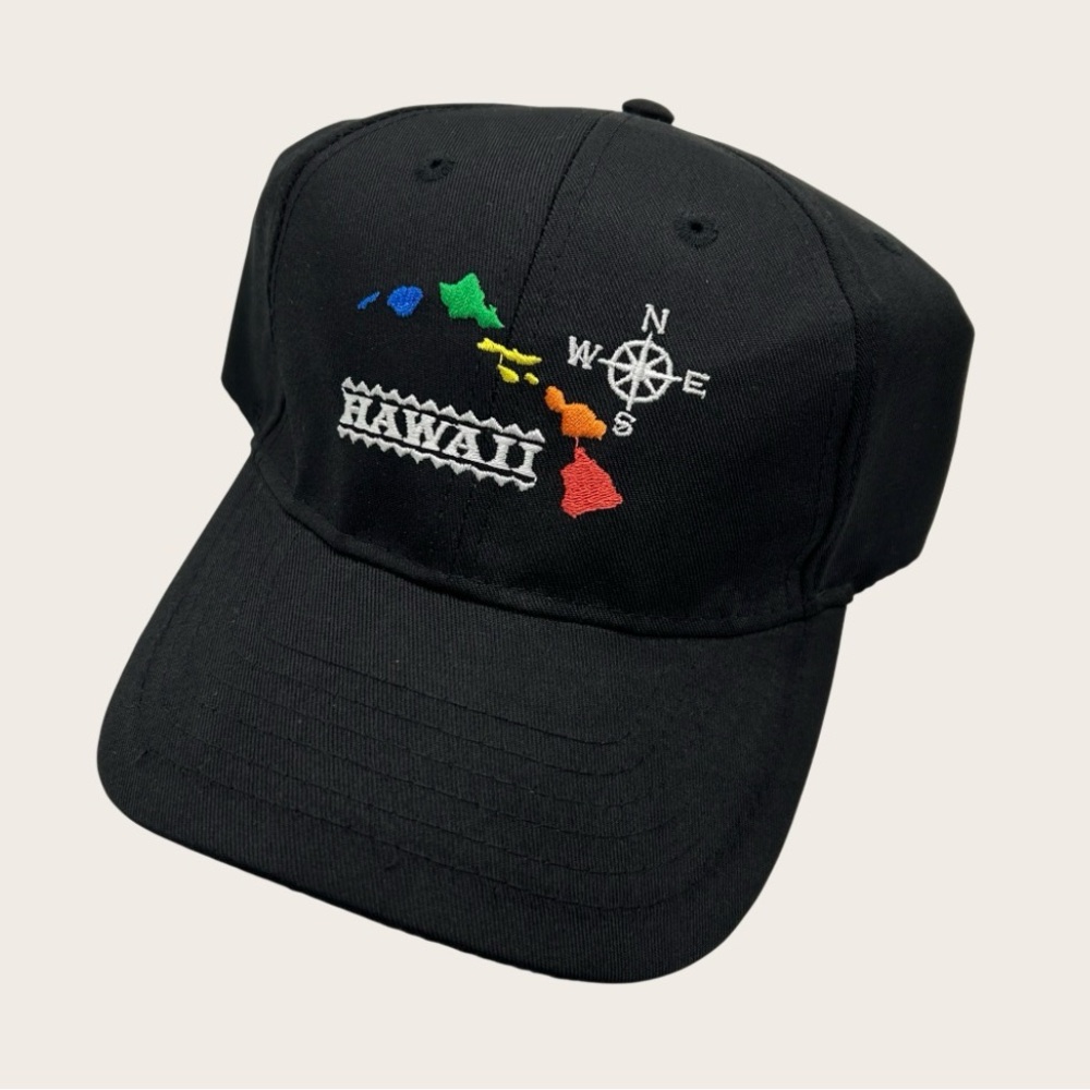 Men’s Vintage Surfware Black Hawaii Embroidered Baseball Cap